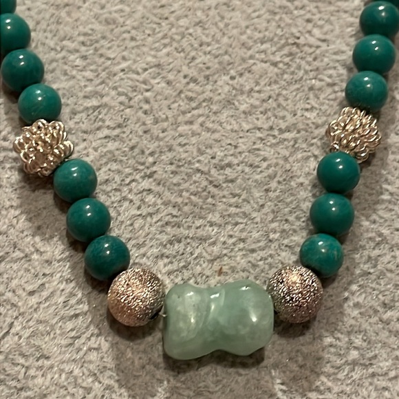 Green Jadeite Beaded Necklace 20” - Picture 1 of 6